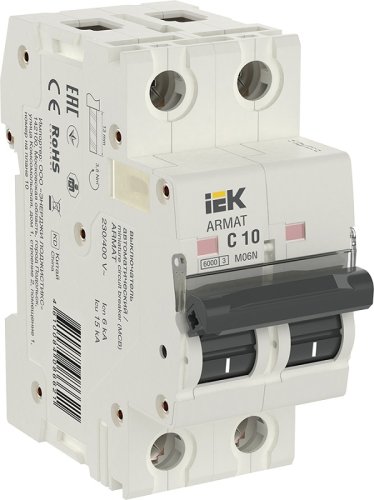 Выключатель автоматический IEK ARMAT M06N 2п 10А C 6кА картинка